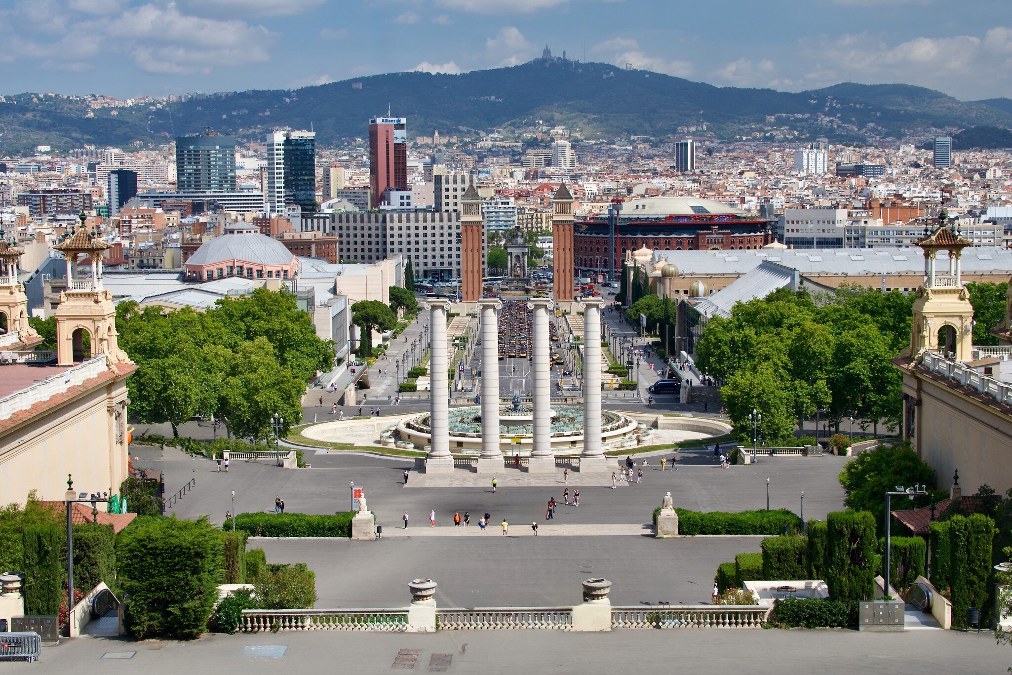 View over the Plaça d’Espanya in Barcelona, Spain.
