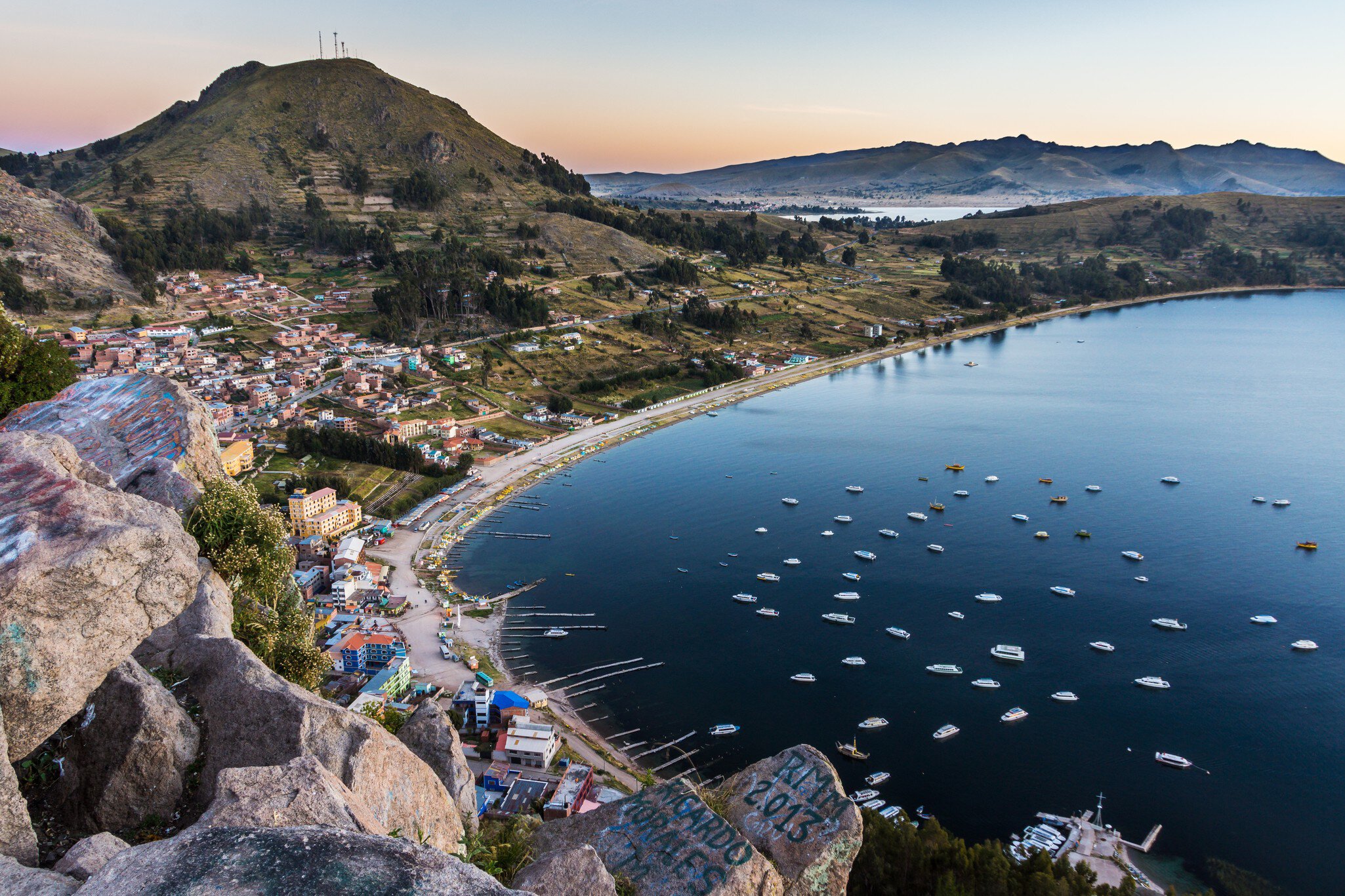 Copacabana at sunset, Bolivia