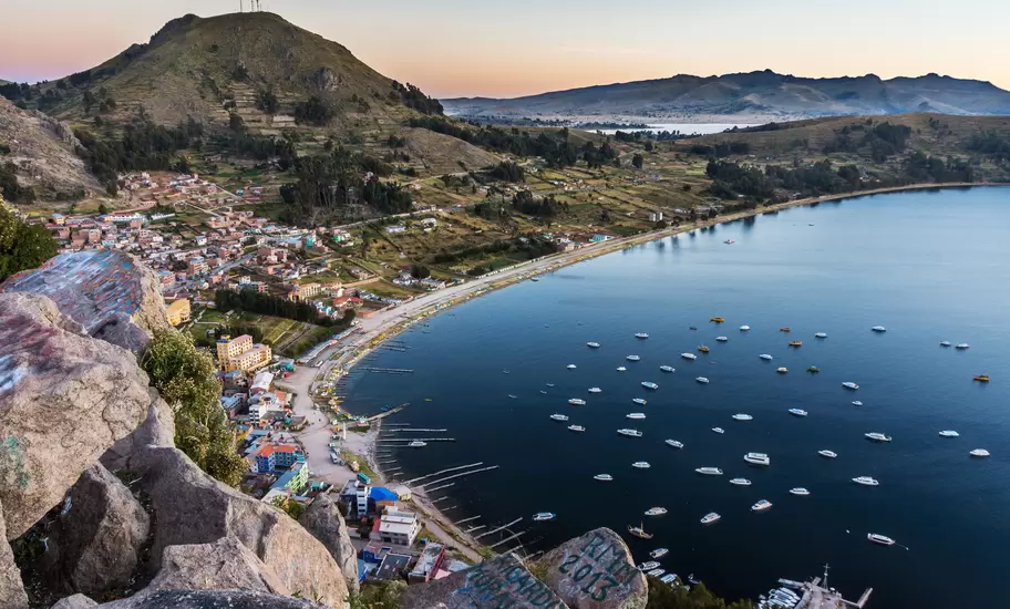 Copacabana at sunset, Bolivia