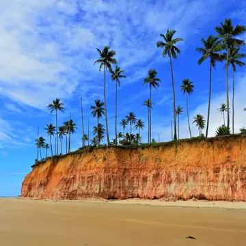 Cliff at Cumuruxatiba beach.