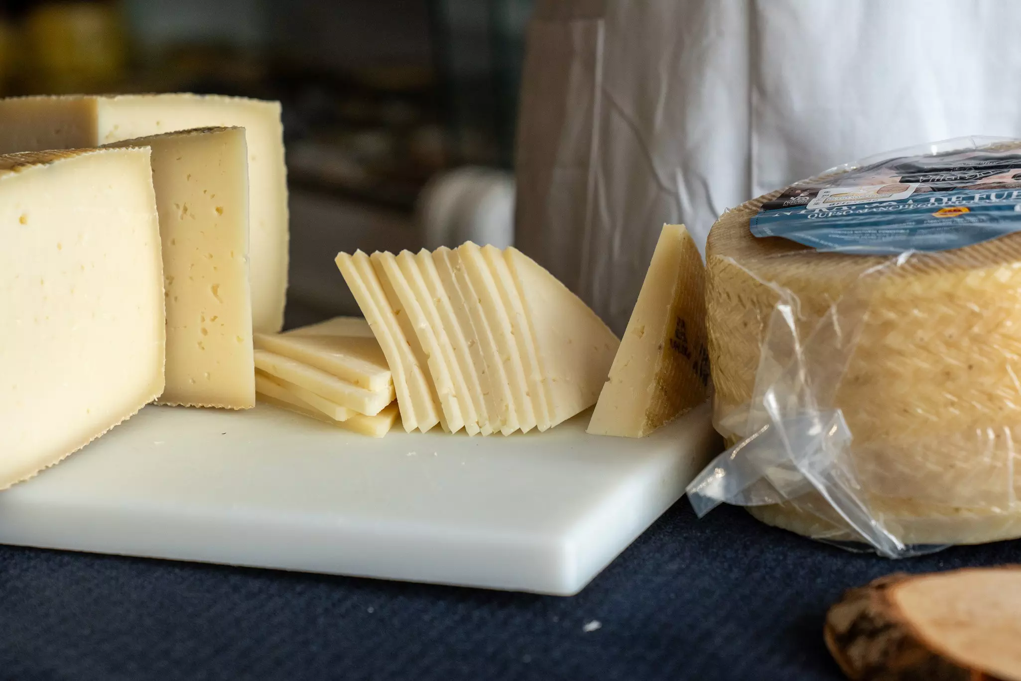a block of manchego cheese in Spain