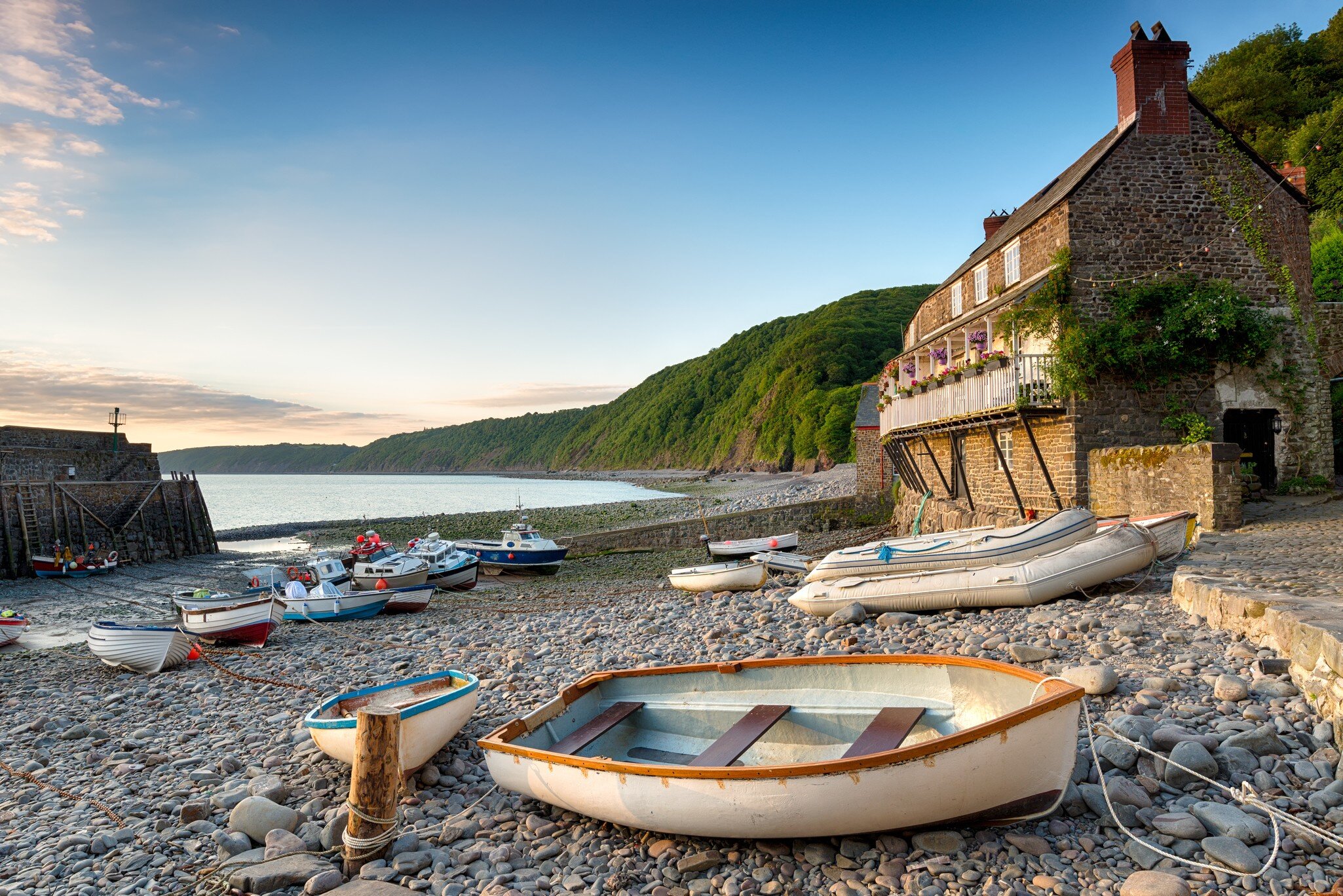Boats in the harbour at Clovelly an historic fishing village on the Devon Heritage Coast; Shutterstock ID 285301700; Your name (First / Last): Josh Vogel; Project no. or GL code: 56530; Network activity no. or Cost Centre: Online-Design; Product o...