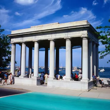 The enclosure around Plymouth Rock - Plymouth, Massachusetts
