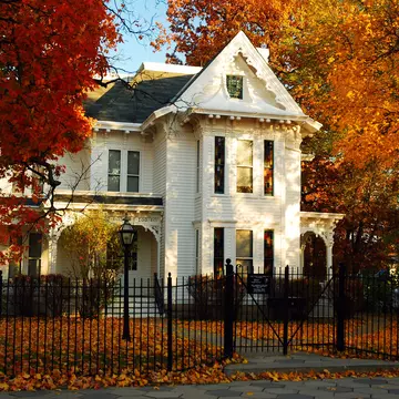 Independence, MO, USA November 2 Fall colors surround the former home of US President Harry Truman in Independence, Missouri; Shutterstock ID 1775556065;