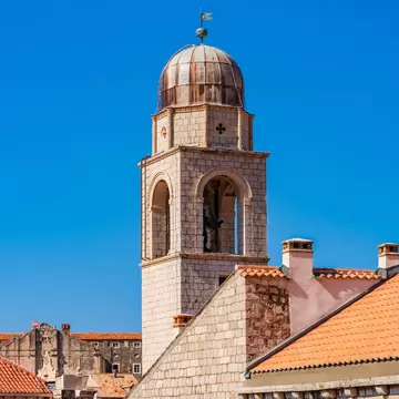 The Dubrovnik Bell Tower on Luza Square in the historic Old City of Dubrovnik, Croatia, License Type: media, Download Time: 2026-02-24T15:56:30.000Z, User: LP_YKhanna, Editorial: false, purchase_order: 65050 - Digital Destinations and Articles, job: LP, client: App Content, other: Yuvraj Khanna