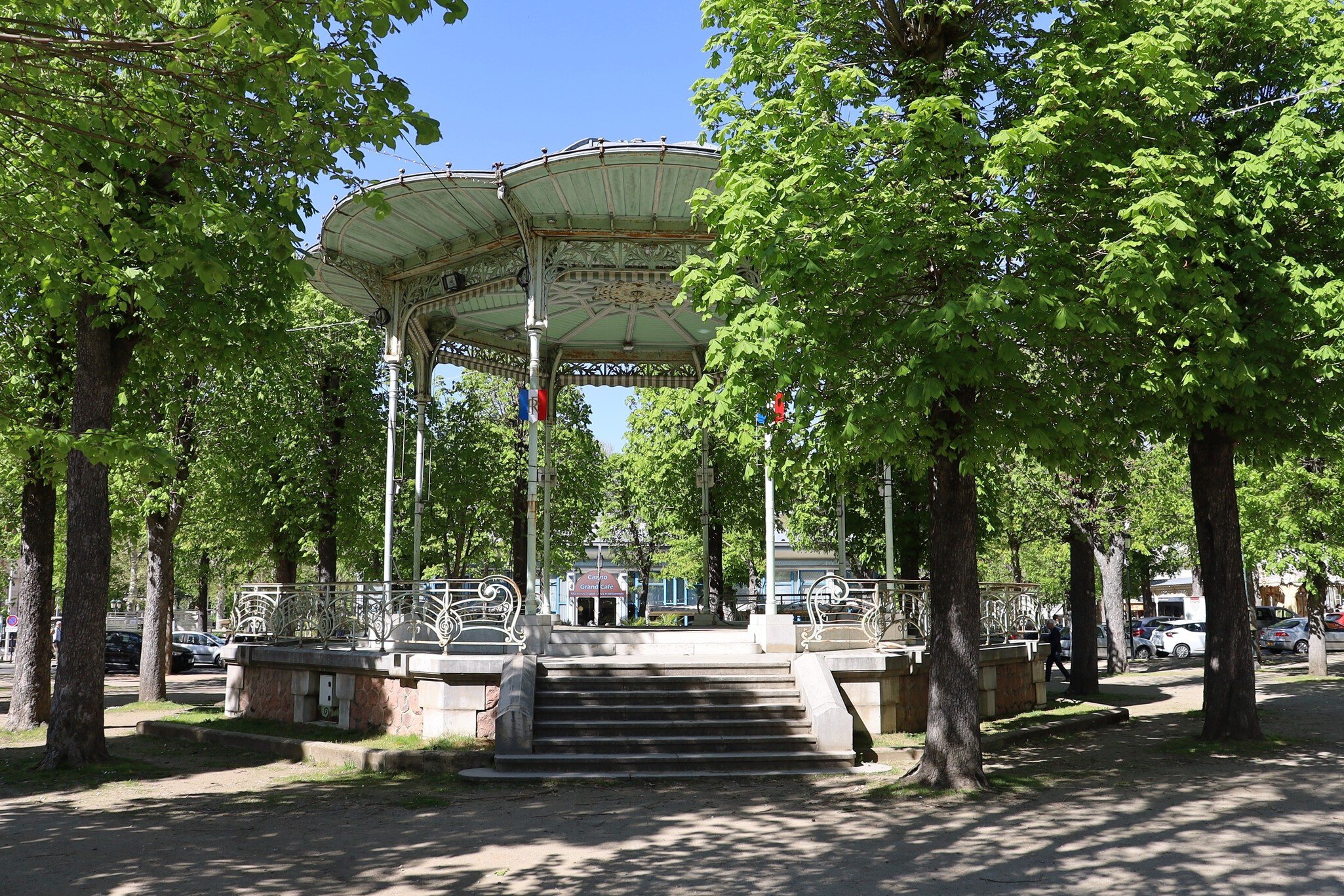 Vichy, France - 04 16 2022 : Bandstand or gazebo in the Parc des Sources, town of Vichy, Allier department, France; Shutterstock ID 2148611179;