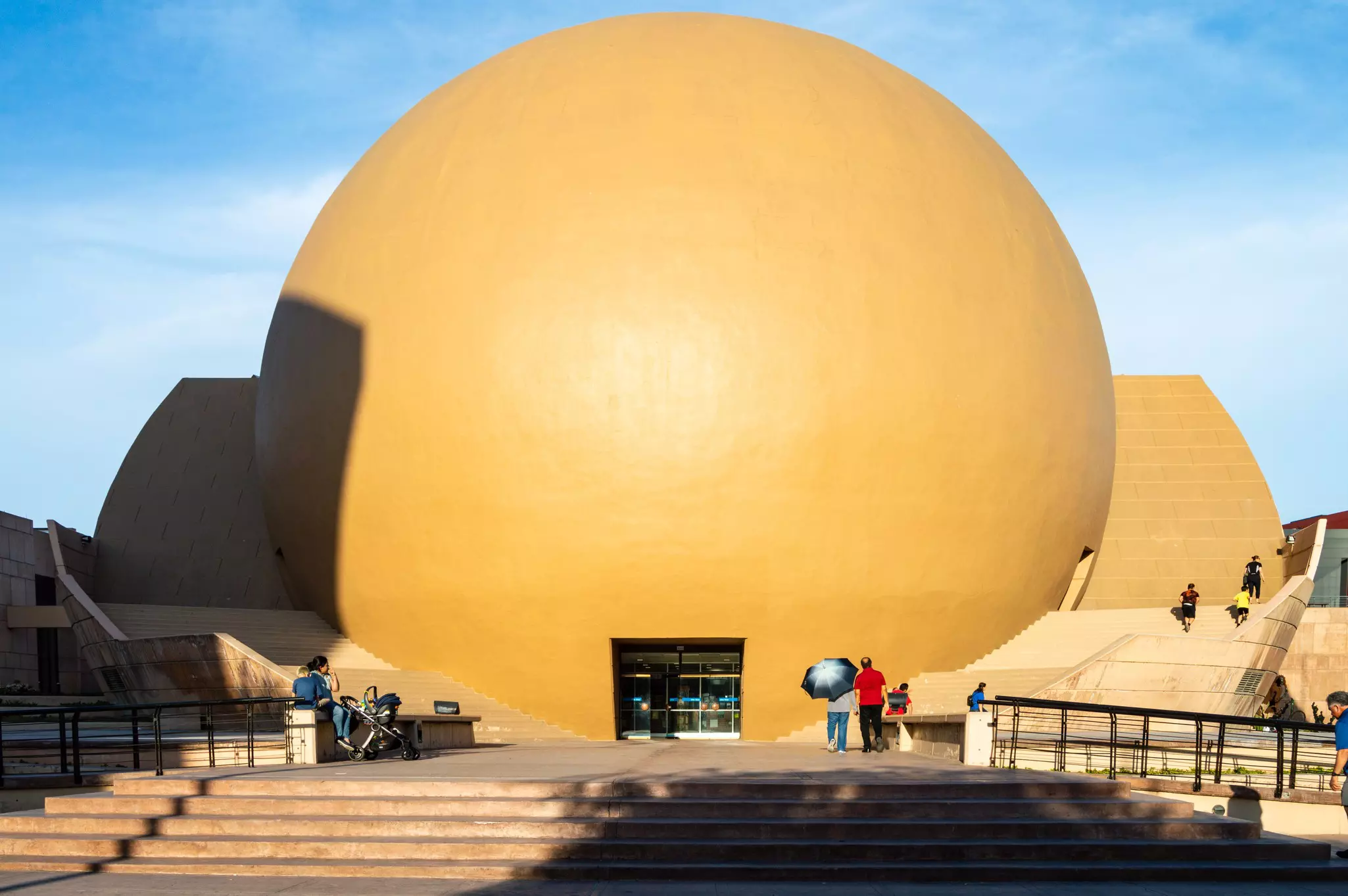 TIJUANA, BAJA CALIFORNIA / MEXICO, JULY 28 2019: View of the IMAX dome at Cultural center of Tijuana (Centro cultural Tijuana (CECUT)