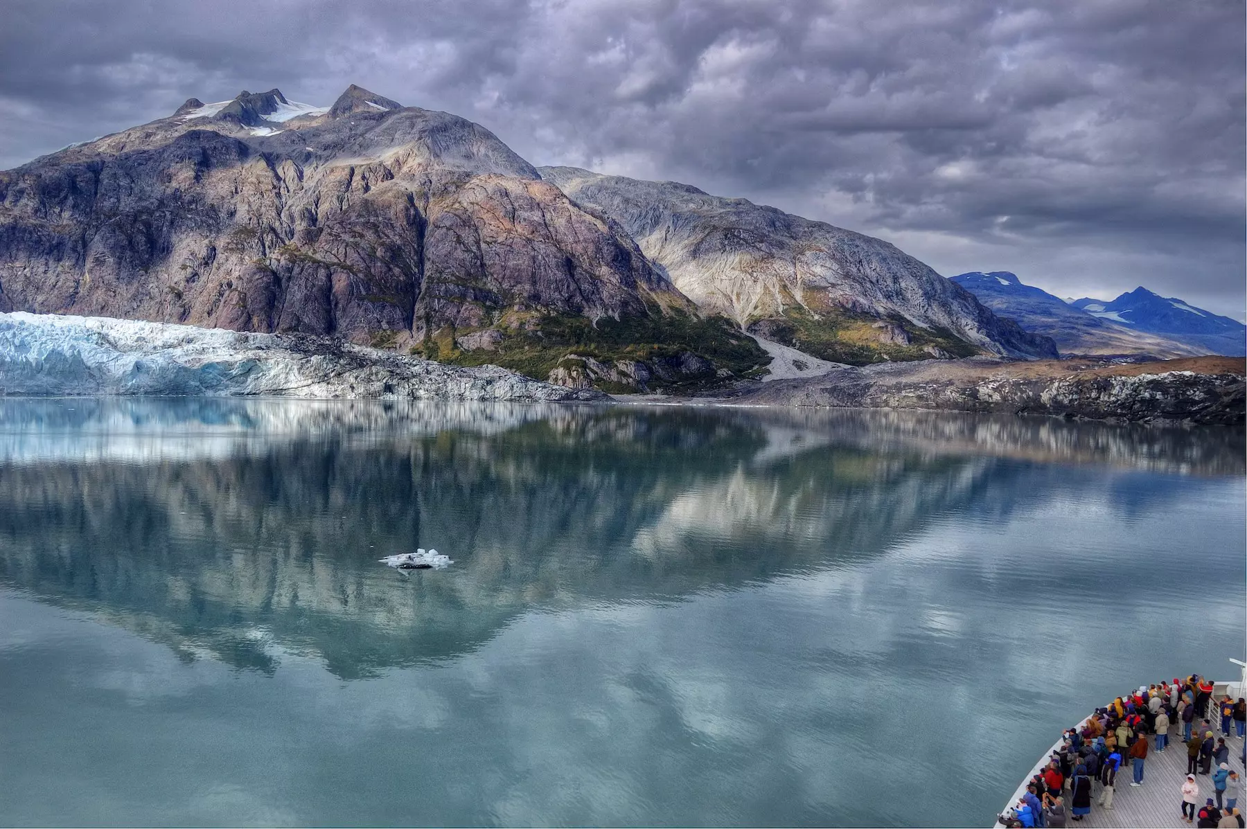 The Mendahall Glacier in Alaska as viewed from a cruise-ship.