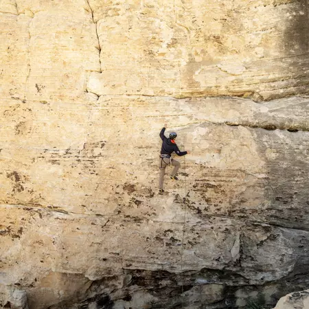 Alex Fletcher and Matt Geraci climb in Red Rock Canyon National Conservation Area.