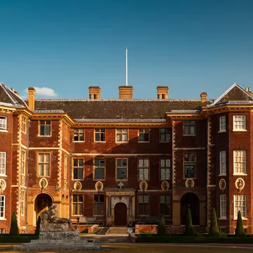 LONDON, May 2017 - Wide angle shot of the Ham House in Richmond, London, UK during late afternoon. The manor house dates from the 17th century.