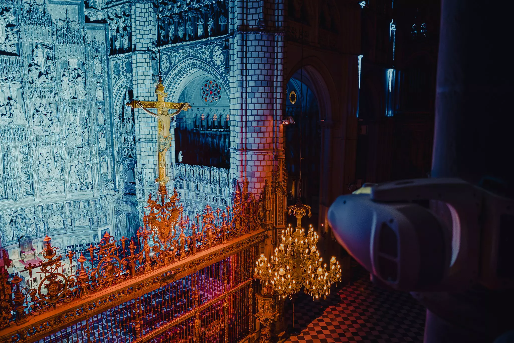 The nighttime Lumina show at the Catedral de Toledo blends light, color, sound, and innovation. Courtesy of Lumina Catedral de Toledo