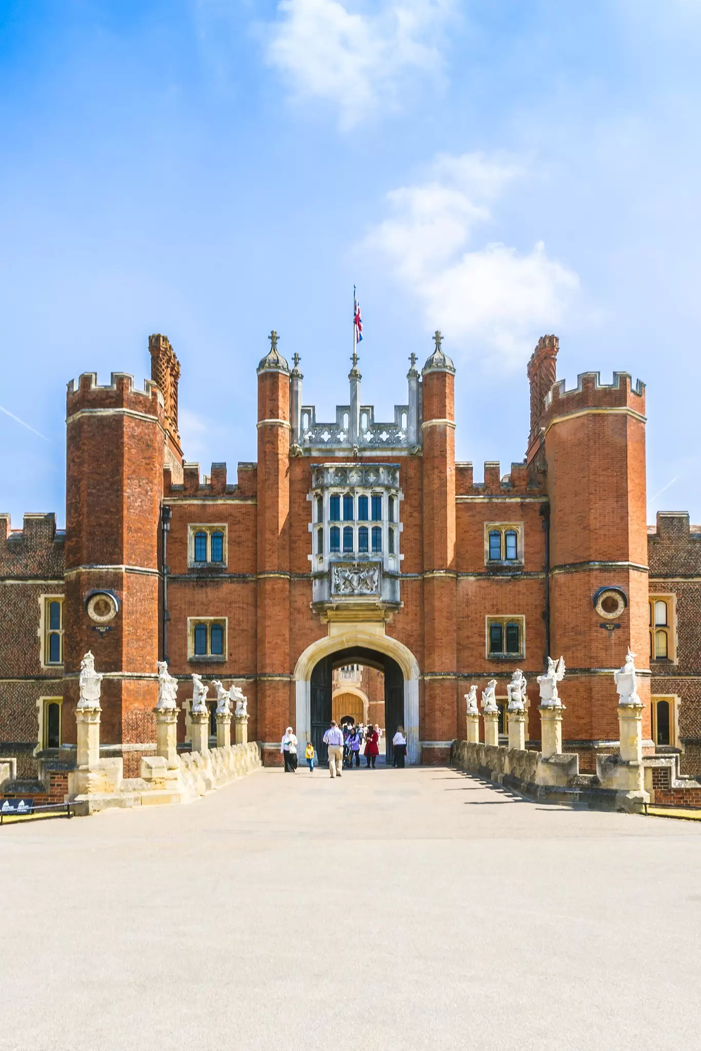Entrance to Hampton Court Palace in London, UK.