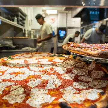 New York-style pizza at Joe's. Dragos Asaftei/Shutterstock