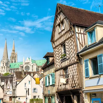 Traditional houses in Chartres, the Eure-et-Loir department of France