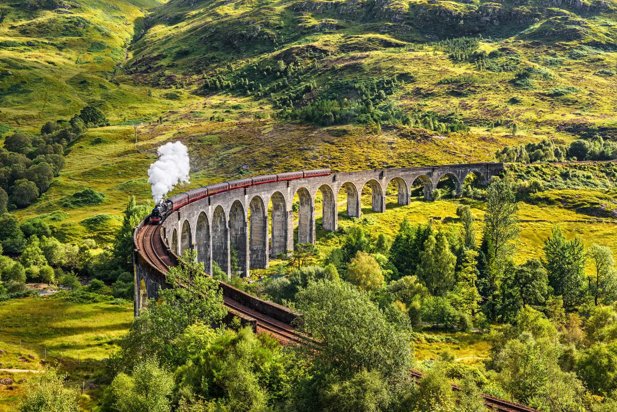The Jacobite Steam Train offers a highly scenic detour from Fort William. miroslav_1 / Getty Images