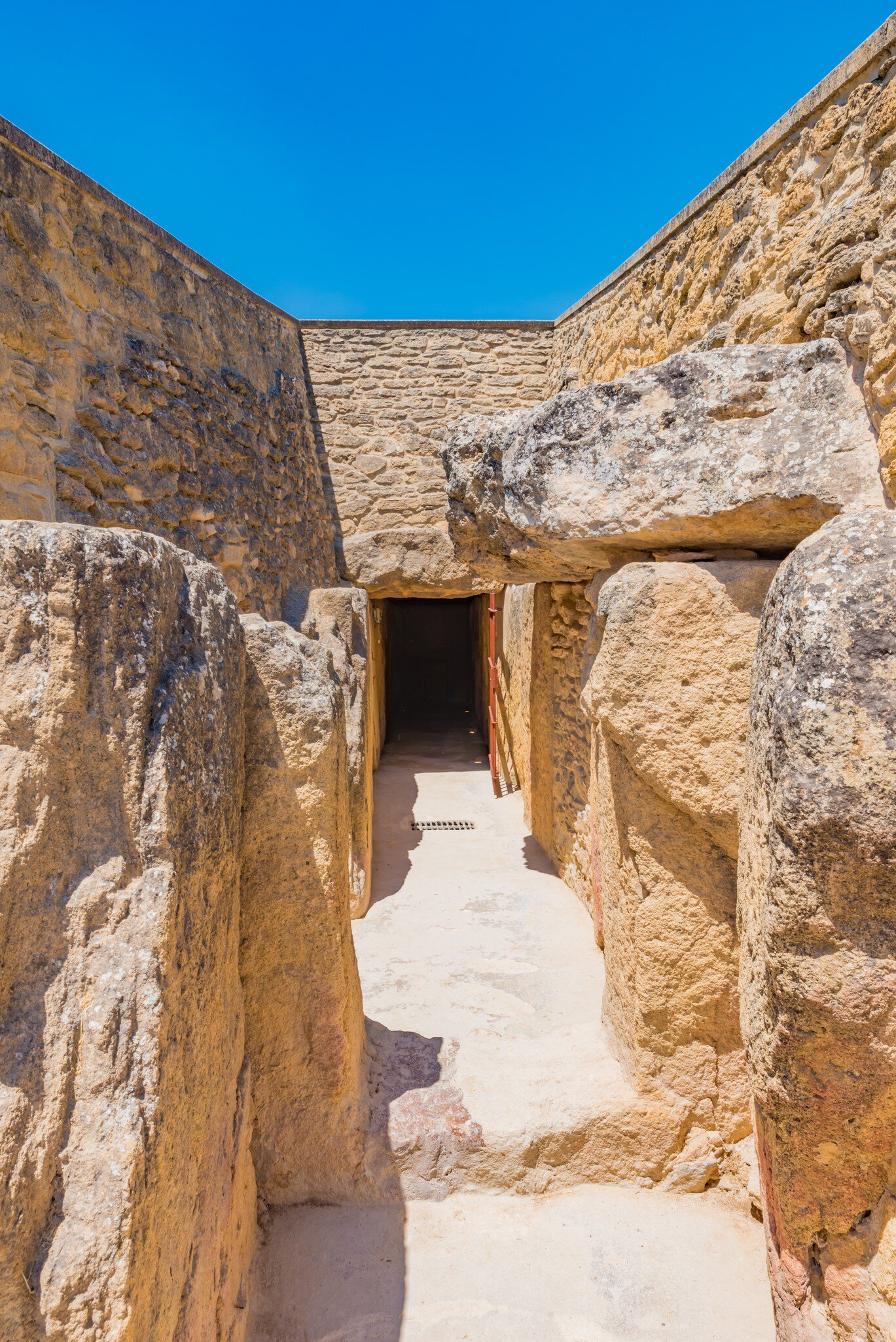 View of the Dolmen de Viera in Antequera, Spain.