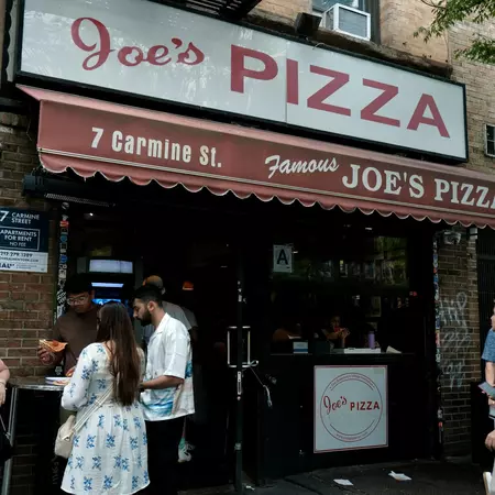 The original Carmine St Joe's Pizza, exterior, West Village, NYC
