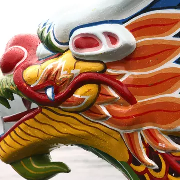 Dragon boat detail at Lake Liyu.