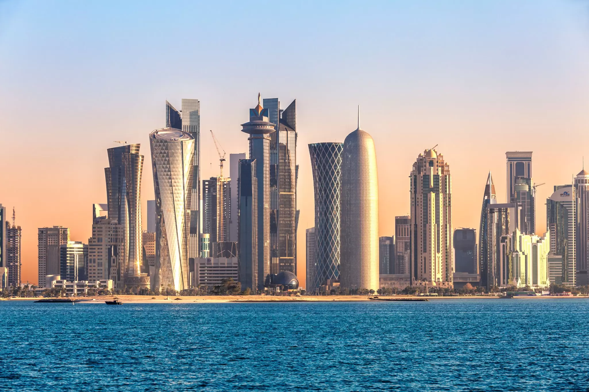 Doha skyline from the water. Matteo Colombo / Getty Images