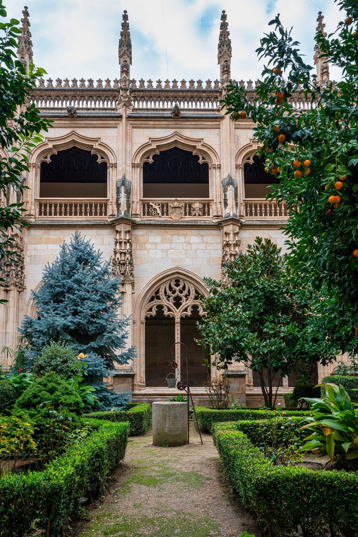View from the garden of the Monasterio de San Juan de los Reyes in Toledo, Spain.