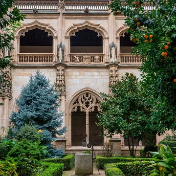 View from the garden of the Monasterio de San Juan de los Reyes in Toledo, Spain.