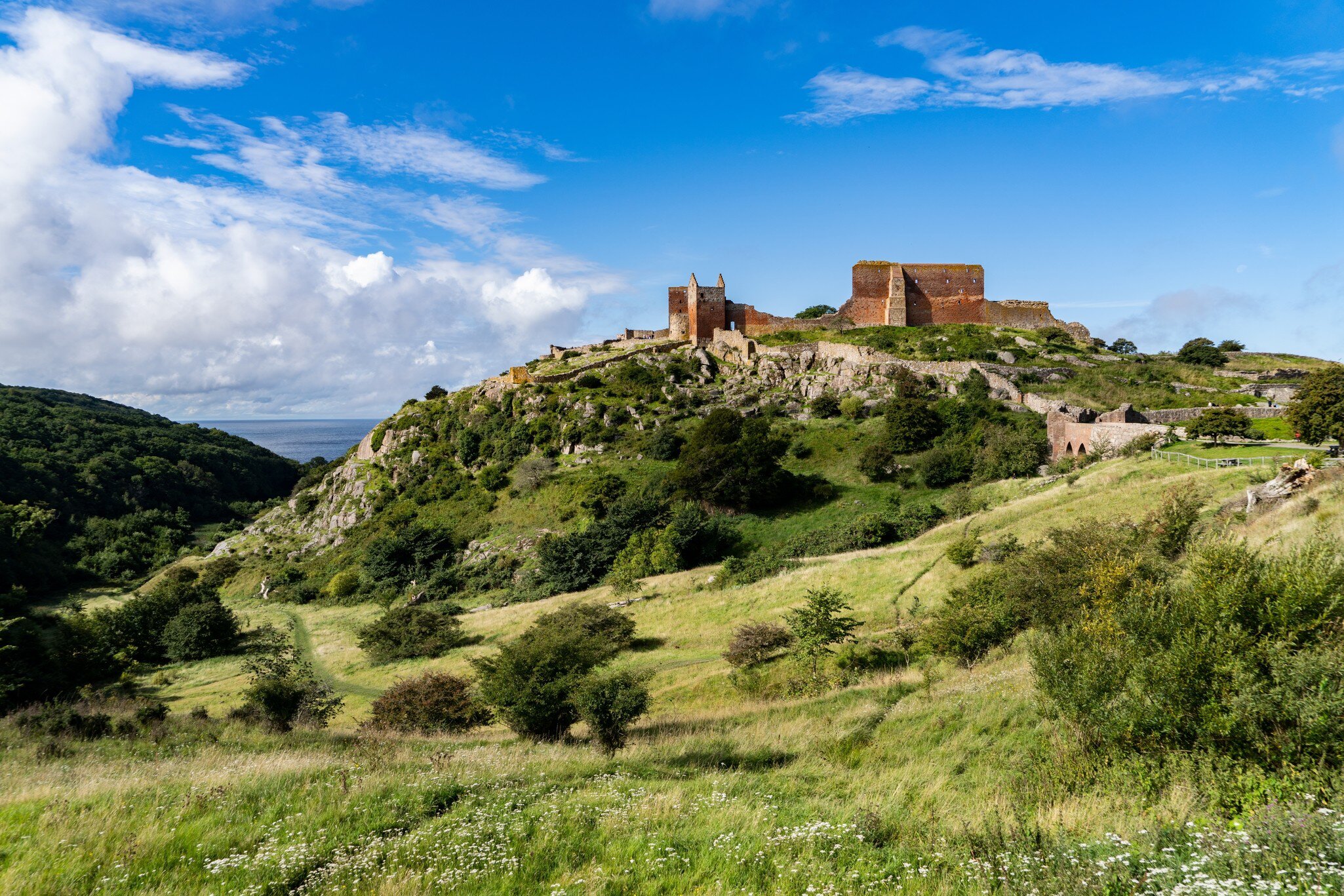 View of Hammershus Slot at Bornholm Island, Denmark.