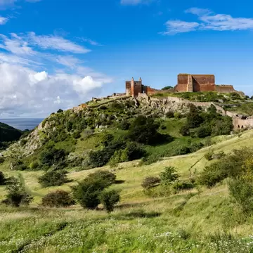 View of Hammershus Slot at Bornholm Island, Denmark.