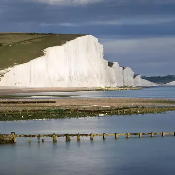Chalky rock face of Seven Sisters Cliffs.
