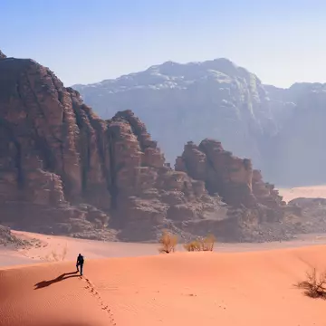 Hiking Through the Desert in Wadi Rum, Jordan