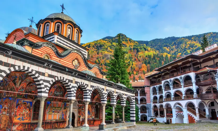 The Orthodox Rila Monastery in Rila Nature Park, Bulgaria