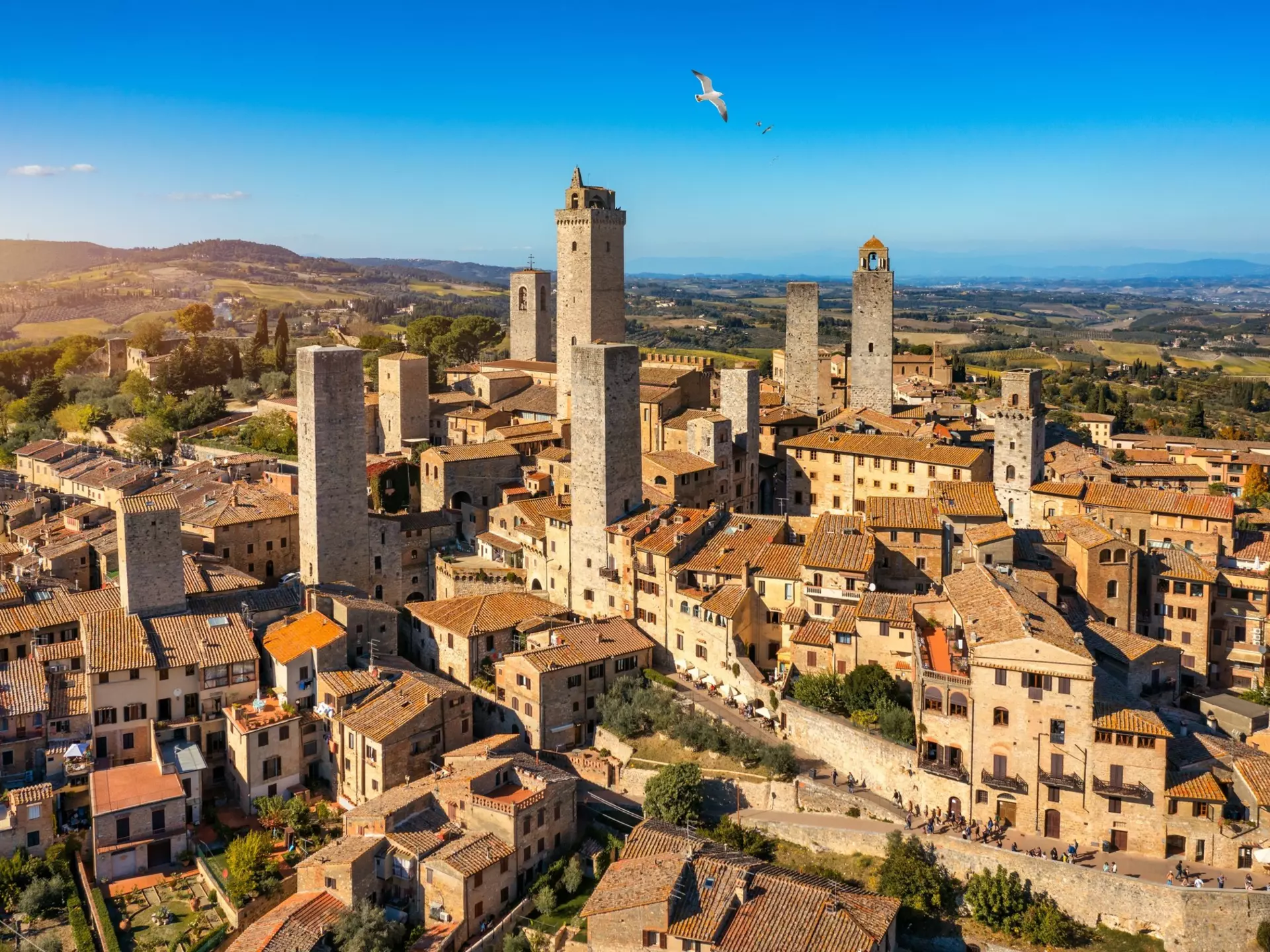 The tall towers of San Gimignano in Tuscany, Italy. DaLiu/Shutterstock