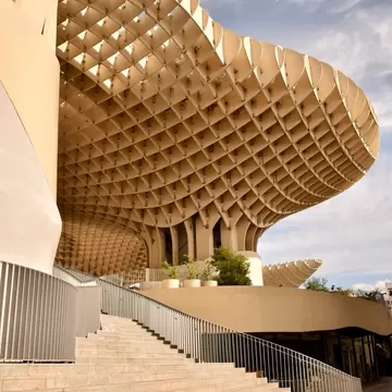 The famous architectural landmark Metropol Parasol, also called Las Setas, in Seville, Spain.