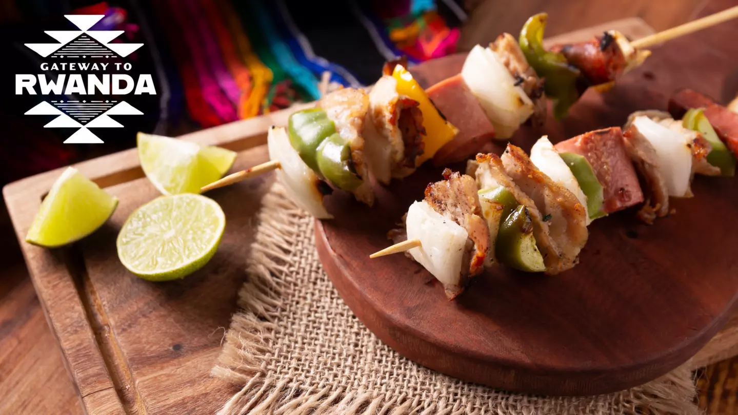 Brochettes are just one of the dishes that makes Rwandan cuisine so flavorful © Photo via Getty Images; Illustration by Dustin Johnson / Lonely Planet
