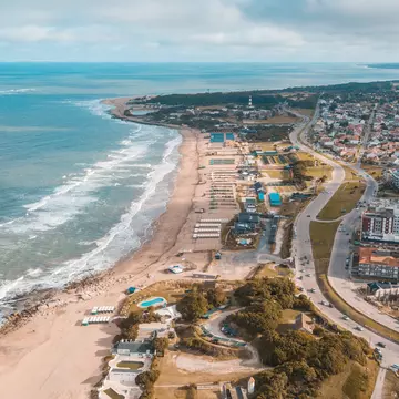 Aerial views of the city of Mar del Plata captured with drone, BsAs - Argentina