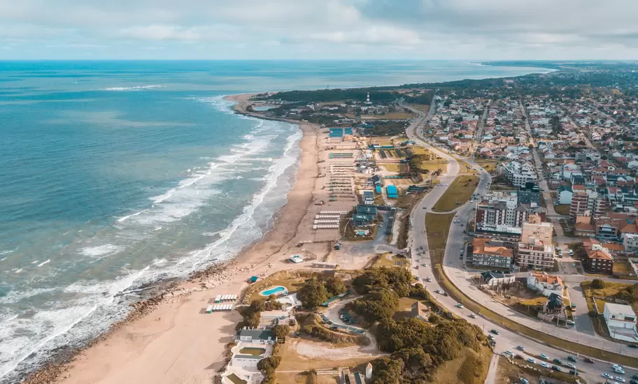 Aerial views of the city of Mar del Plata captured with drone, BsAs - Argentina