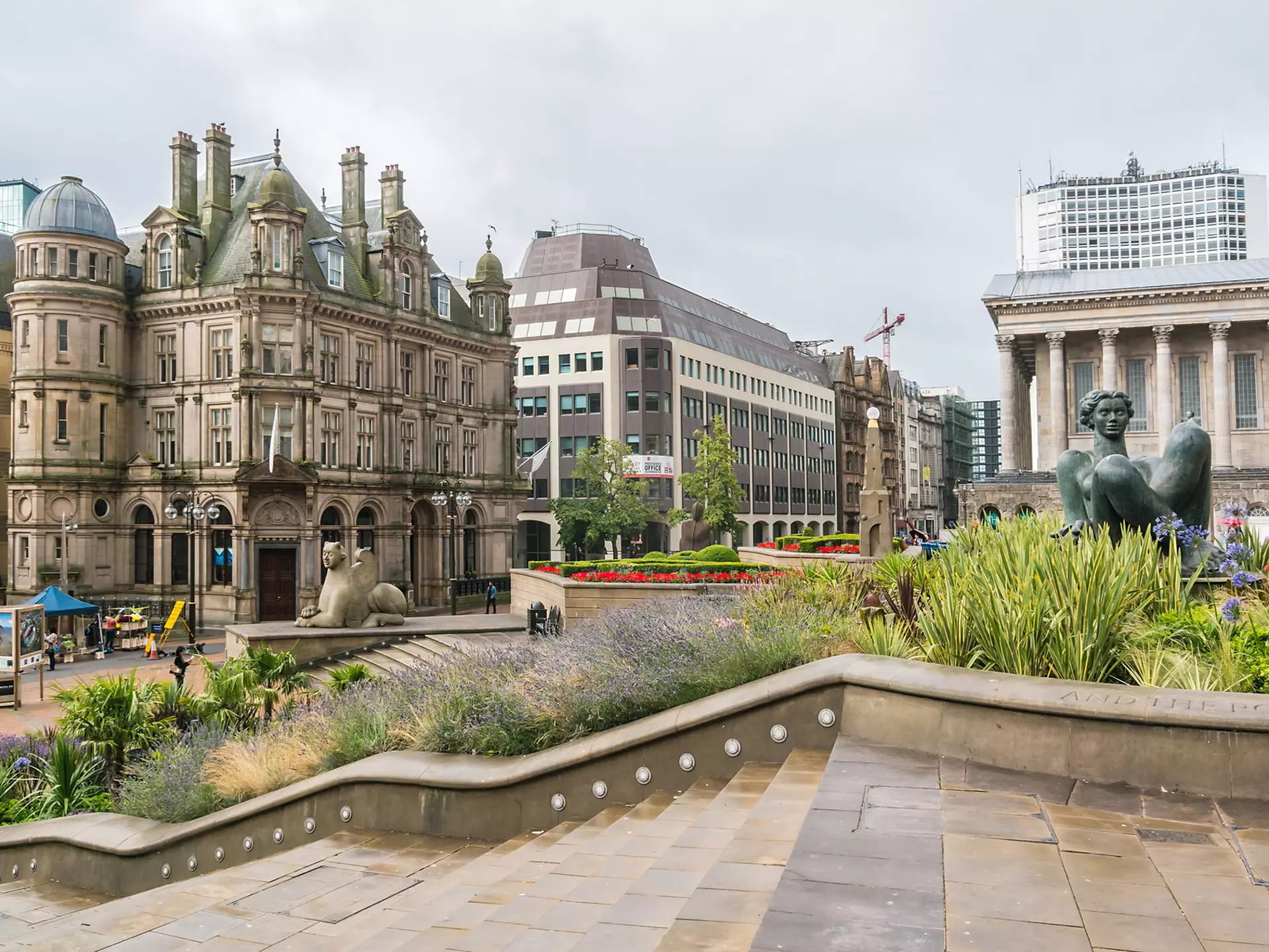 Street scene in Birmingham city center. Birmingham is the most populous British city outside London