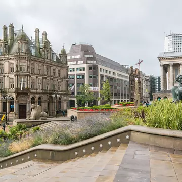 Street scene in Birmingham city center. Birmingham is the most populous British city outside London