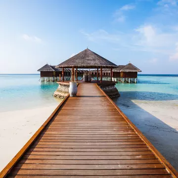 Wooden pier on a tropical island, Maldives
1309040842