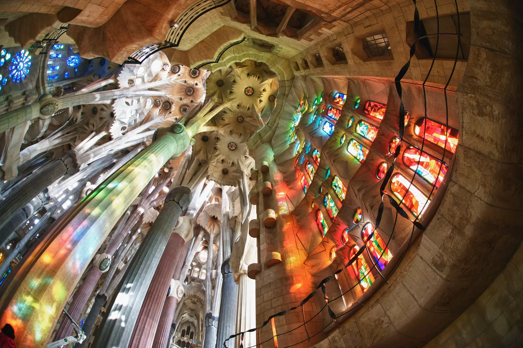 The interior of La Sagrada Familia