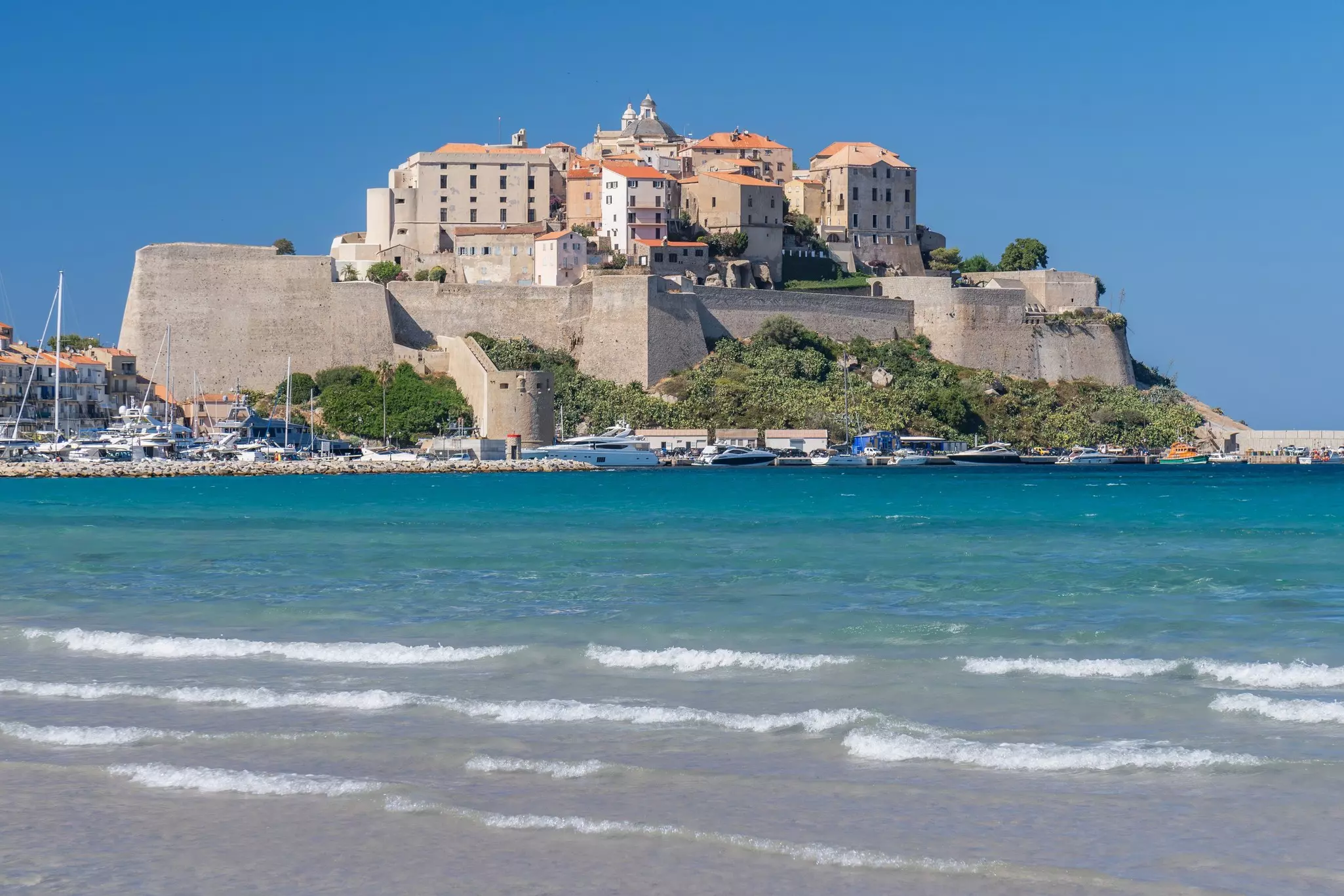 the Citadel off the waters in Calvi Bay, Corsica