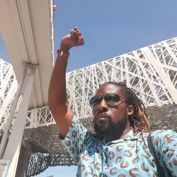 The author outside of Mémorial ACTe, the powerful museum addressing slavery and Caribbean culture in Pointe-à-Pitre, Guadeloupe © Nii Ayikwei Parkes