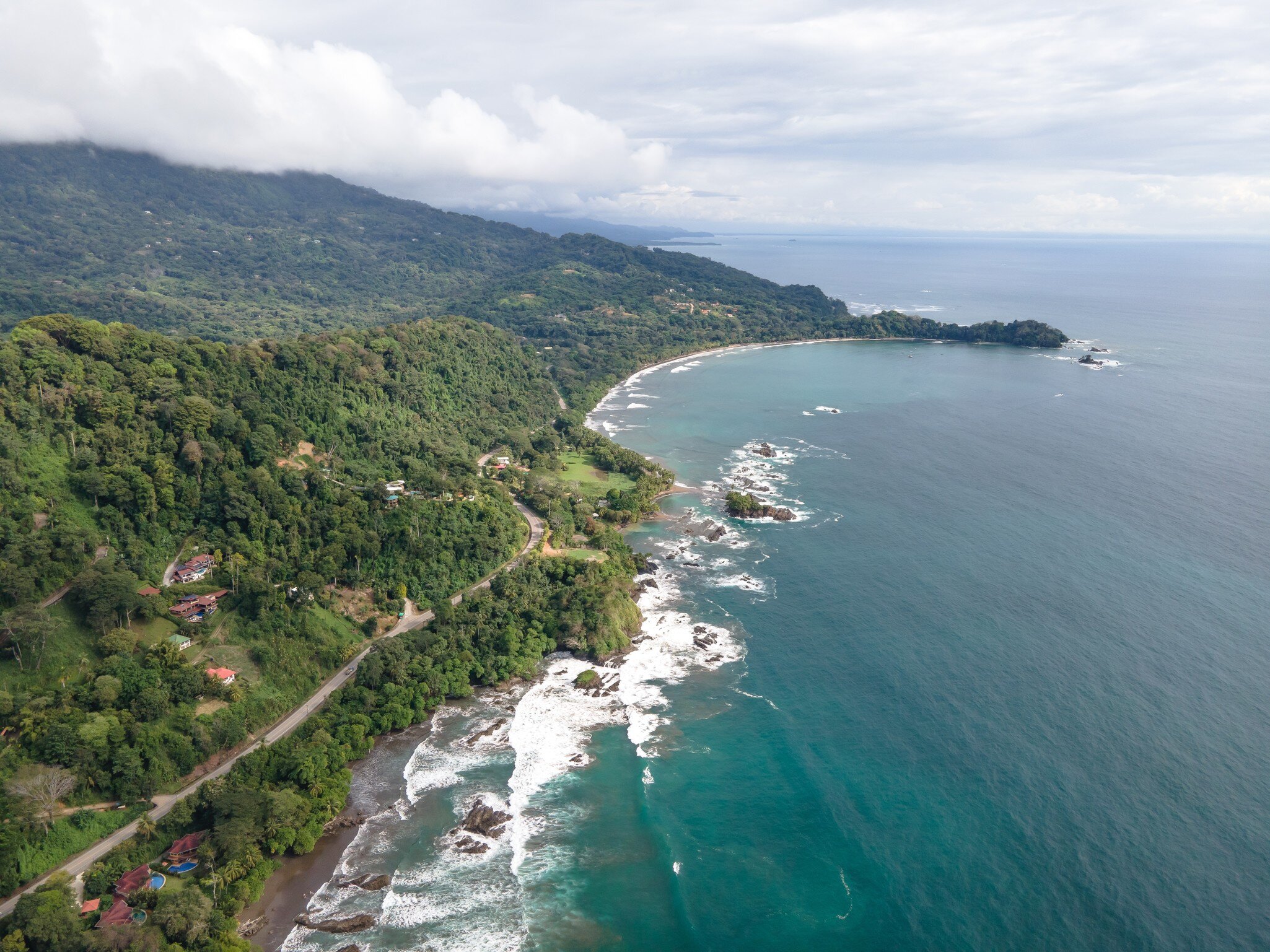 Aerial view of Playa Dominicalito in Costa Rica.