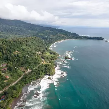 Aerial view of Playa Dominicalito in Costa Rica.