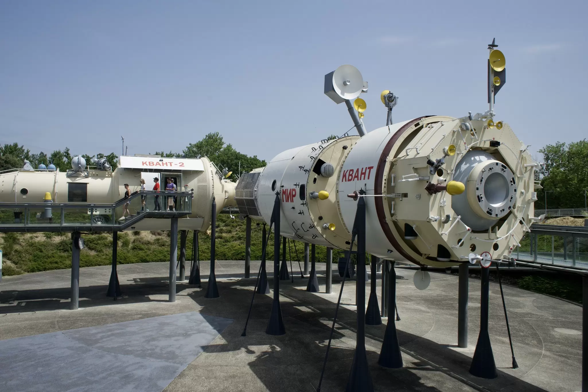 A prototype of the Mir space station in the gardens of the Cité de l'Espace, Toulouse.