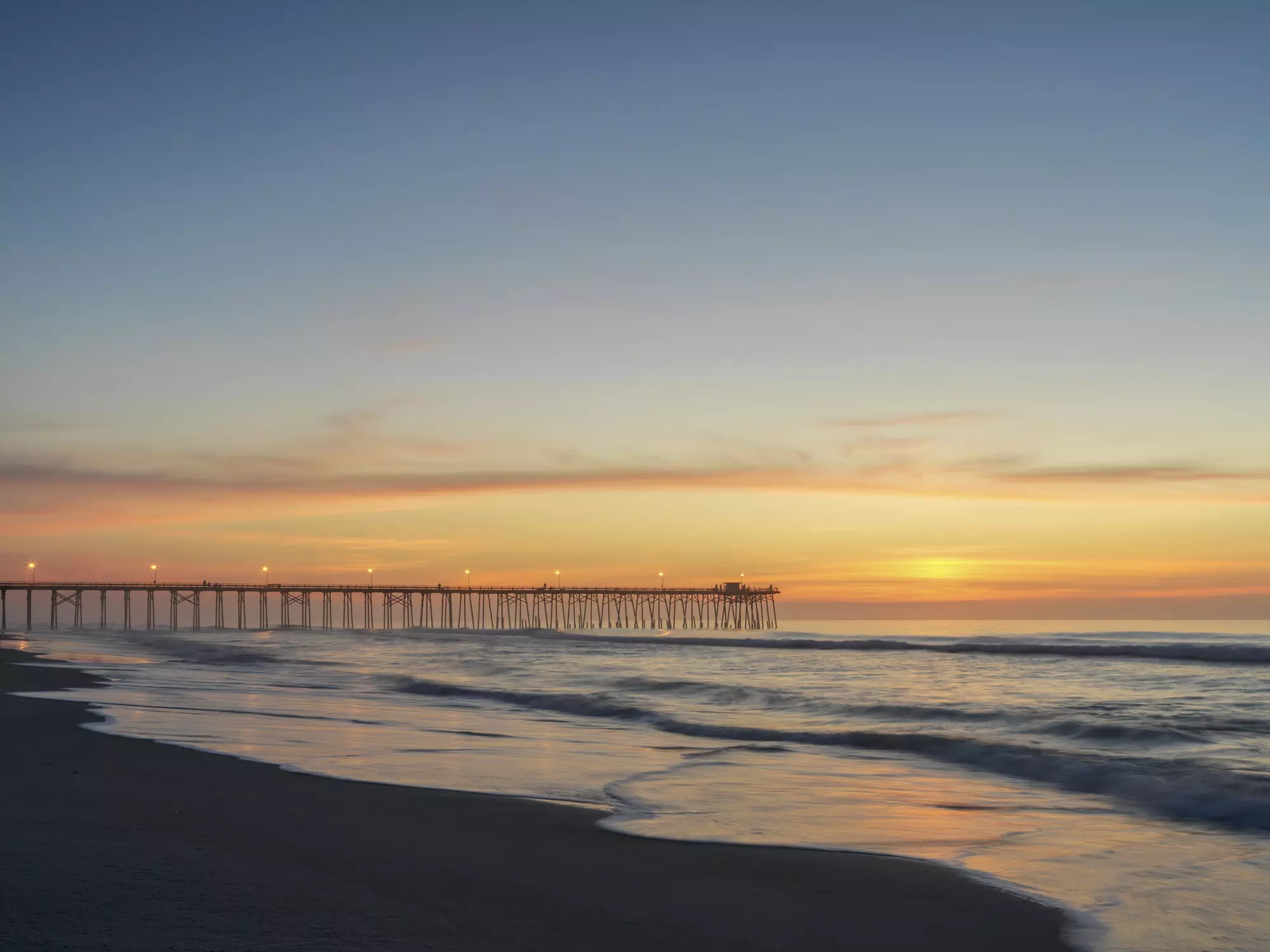 Kure Beach and the local fishing pier at sunrise