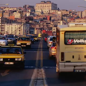 Traffic crossing over the Golden Horn, an inlet of the Bosphorus in Istanbul. Phil Weymouth/Lonely Planet
