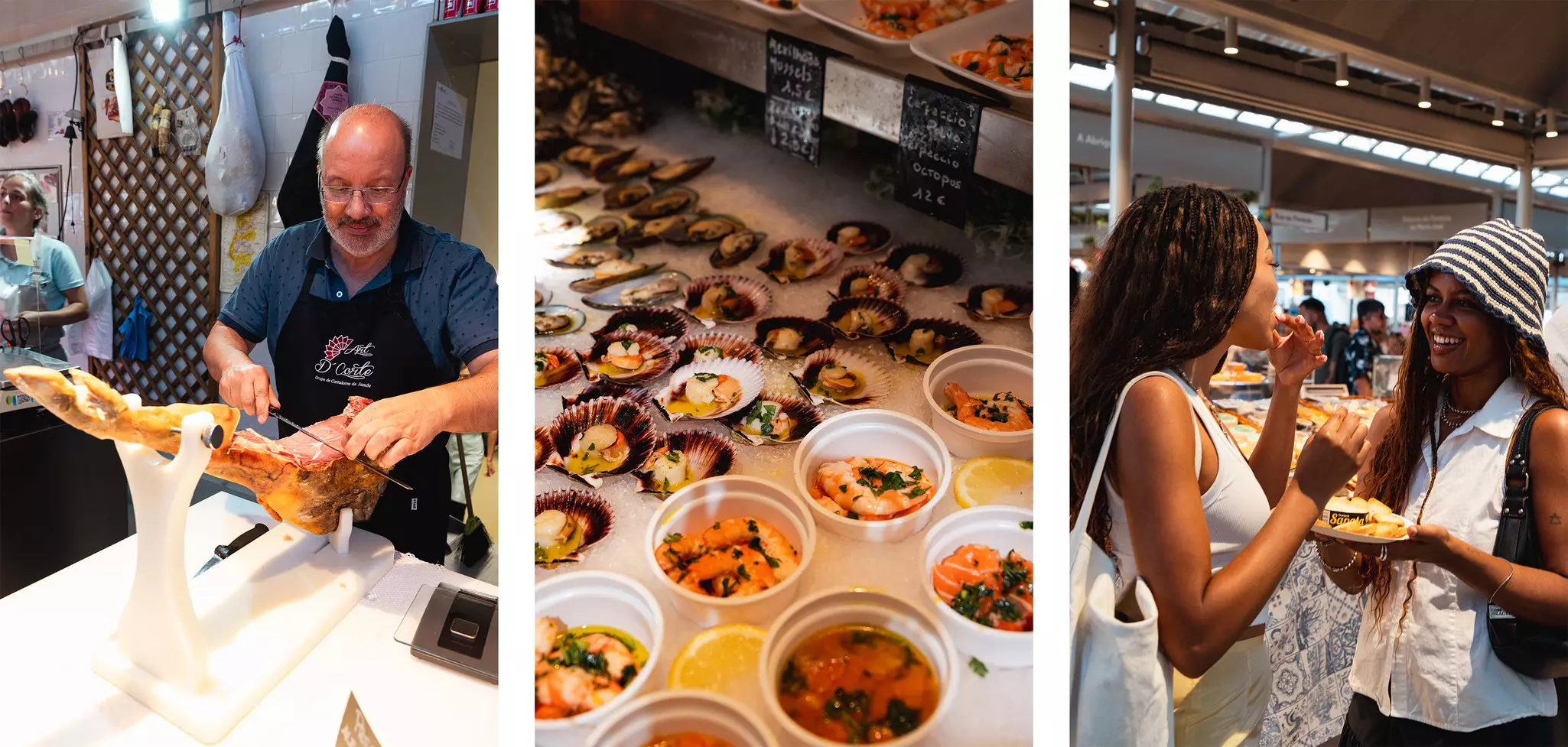 Tasting Portuguese classics like presunto, octopus, and sheep's cheese at Mercado do Bolhão