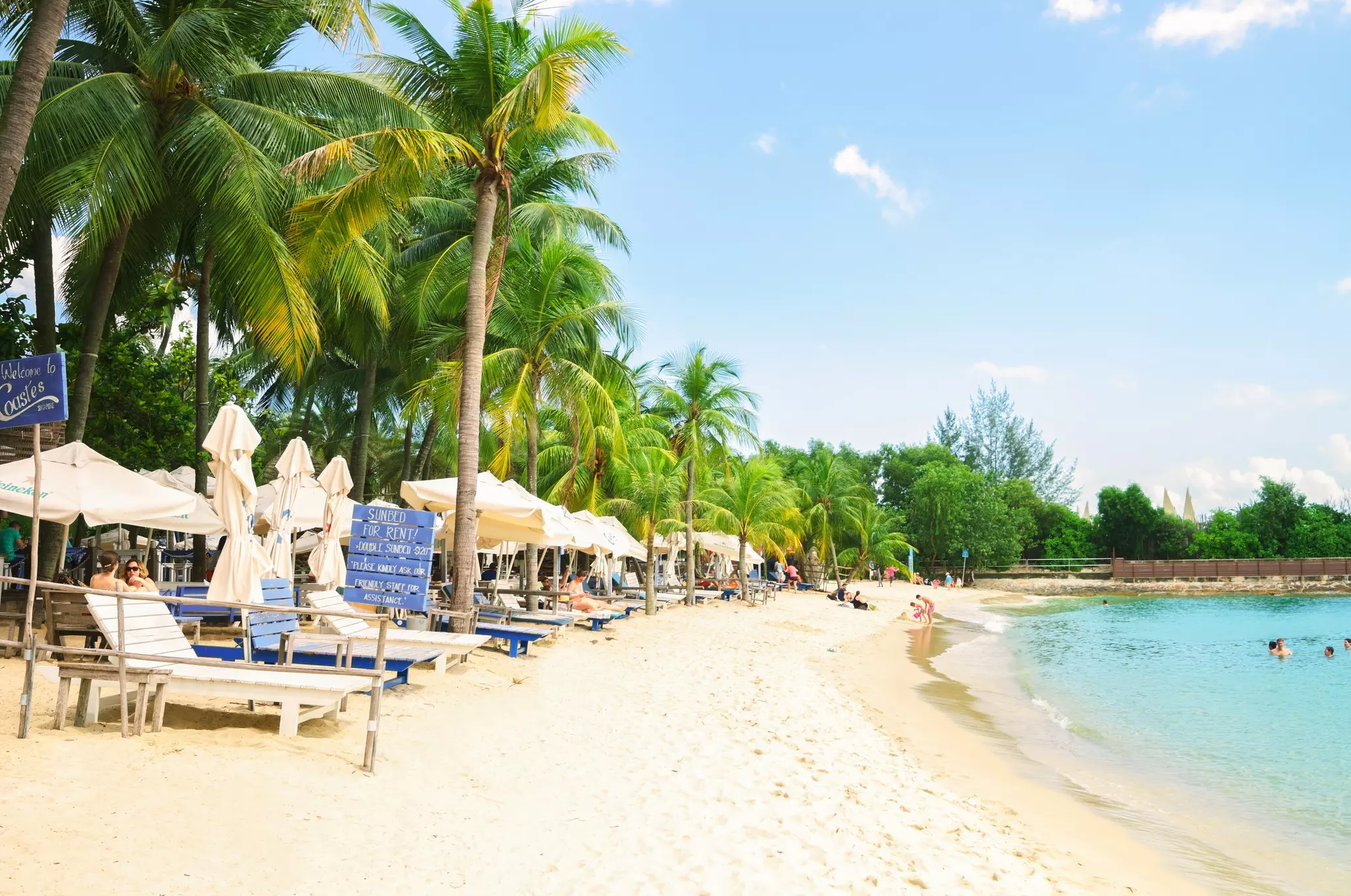 Siloso Beach on Sentosa island resort in Singapore. Roman Babakin/Shutterstock
