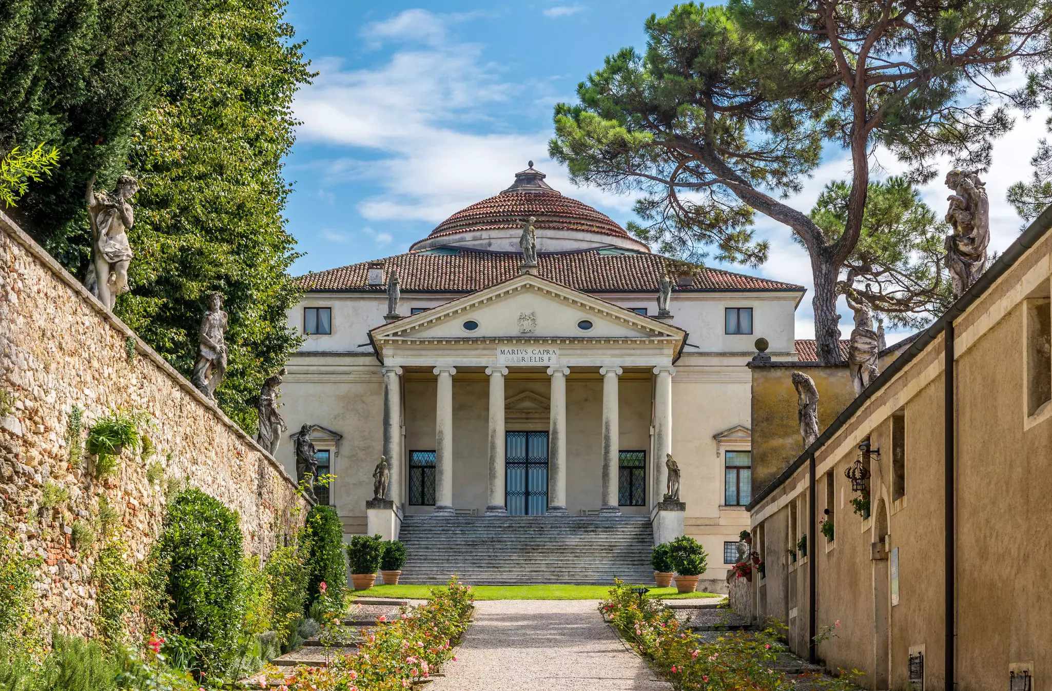 Palladio's Villa La Rotonda in Vicenza in the Veneto, Italy.