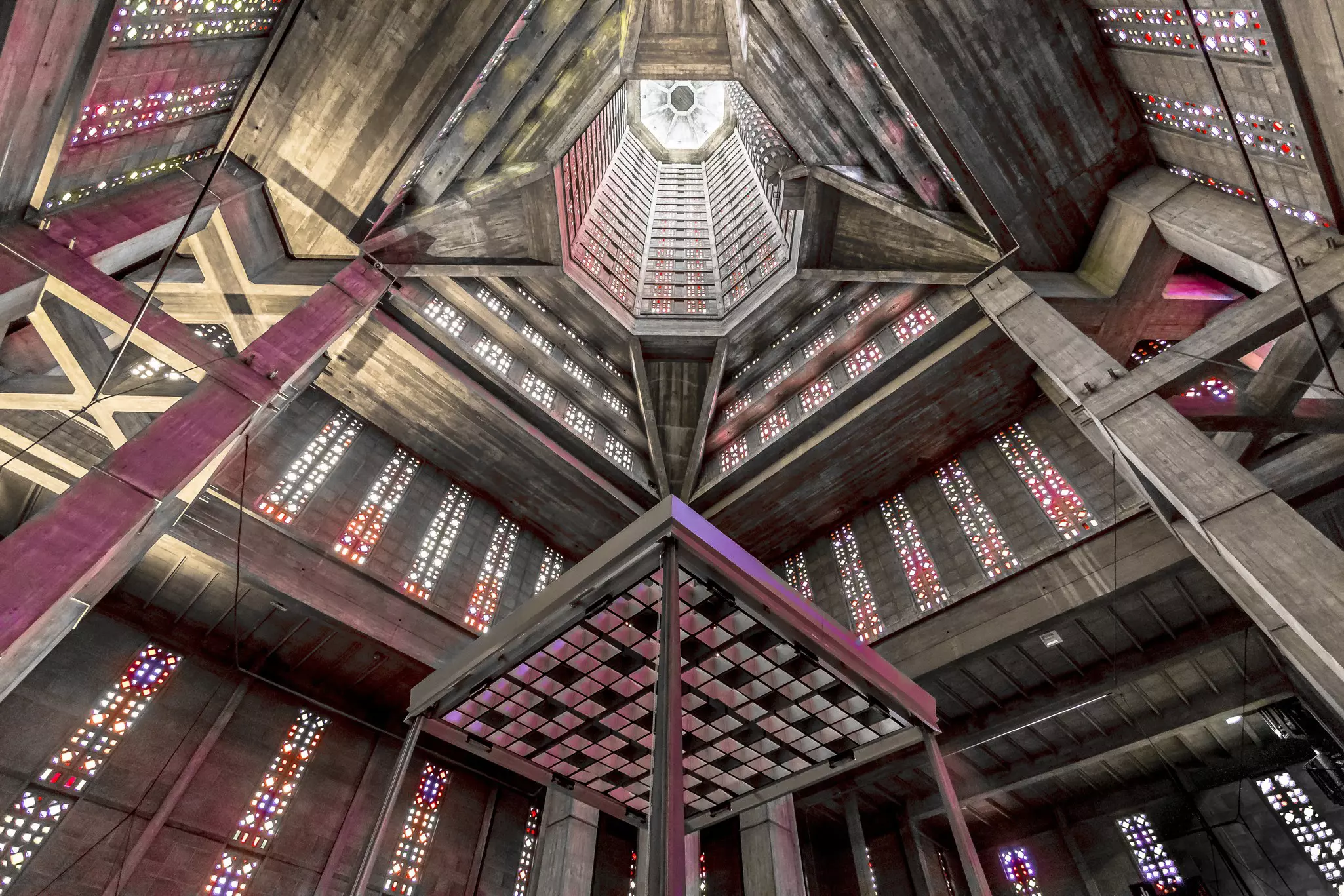 Inside St. Joseph's church by Auguste Perret. Le Havre Normandy